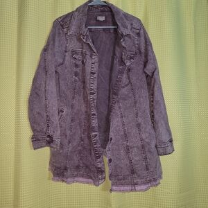 LOGO by Lori Goldstein Purple Denim Jacket